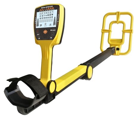ZRQSMCX Metal Detector LCD Display Portatile Pieghevole Esterno Portatile Metal Detector Alta Precisione,Yellow