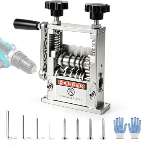 Electric Cable Stripping Machine, 6-Way, 5-Blade, Suitable for Cables from 3 mm to 17 mm. Manual or Drill-Powered Cable Stripping Pliers for Recycling Old Cables (Silver)