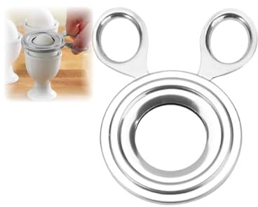 Stainless Steel Egg Topper - Dual-Ring Egg Cutter for Soft & Hard Boiled Eggs, Kitchen Gadget for Perfect Yolk & Shell Opening, Easy Egg Prep Tool Kitchen Tool (Silver,1PCS)
