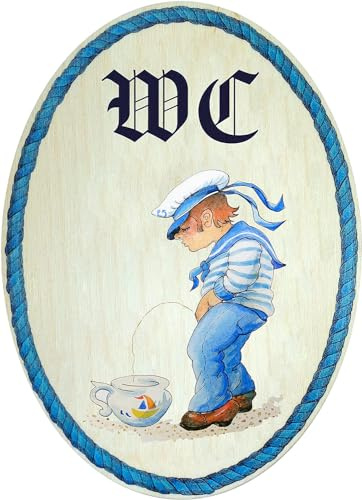 Kaltner Präsente Geschenkidee - Geschenkartikel Deko Türschild im Antik Design Dekoartikel WC BubToilette Herren (18 x 13 cm)