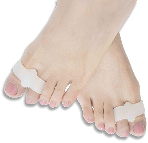 PEDIMEND 2x Silicone Soft Gel Toe Spreaders - Gel Toe Straightener - Hallux Valgus Therapy - Double Loop Toe Separator - Standard Spacer - For Men and Women - Foot Care