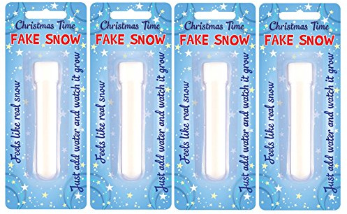 HENBRANDT Christmas Time Tube Neve Finta istantanea – Basta Aggiungere Acqua – Like Real Snow, White, Confezione da 4
