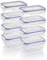 Grizzly Set contenitori ermetici per alimenti in plastica, 8 contenitori cucina con coperchio, rettangolari, impilabili, infrangibili, lavabili in microonde e lavastoviglie