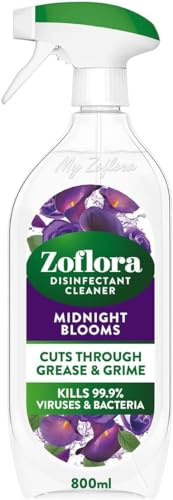 Zoflora Midnight Blooms Multipurpose Cleaner Trigger Spray, 1 x 800ml, Floral Antibacterial Multi-Surface Cleaner, Pet-Friendly, Kills 99.9 Percent of Bacteria and Viruses.