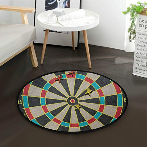 Mnsruu Vintage Hitting Target Dart-Teppich, rund, für Wohnzimmer, Schlafzimmer, 92 cm Durchmesser
