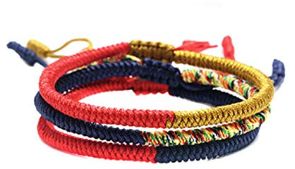 GOODCHANCEUK Armband, Diamantknoten, geflochten, verstellbar, tibetisch, gewebt, Freundschaftsarmband, für Damen und Herren, 3 Stück…
