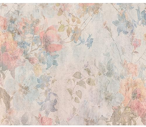 murando - Fototapete Vlies Retro Blumen, 350x256 cm, Schlafzimmer, Full HD | Full HD Druck, 3D-Effekt, lichtbeständige Farben, ideal fürs Wohn- oder Schlafzimmer, schnelle Montage, lichtbeständig, edel