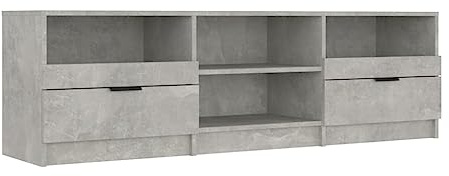 vidaXL TV Cabinet Living Room Furniture TV Media Unit Entertainment Centre Sideboard Side Stereo Cabinet with Drawer Concrete Grey Engineered Wood
