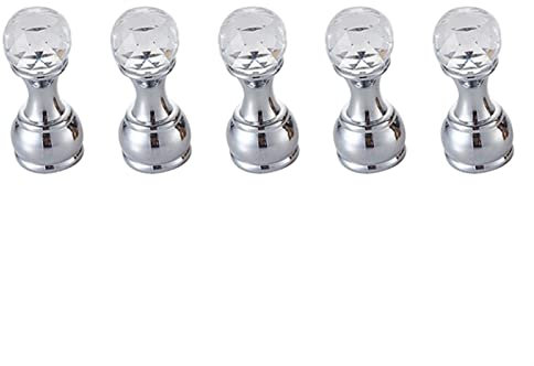 TOMYEUS Wandmontierte Kleiderregal 5 stück Kristall dekorative Wandhaken Handtuchhaken Messing Mantel Haken Kleiderbügel Wandmontierte Robe Haken Badezimmer Zubehör Wandhakenbügel