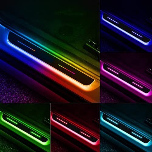 4pcs Auto Tür Schweller Platte führte Lichter-Streifen-Kit, Verdrahtung-Free Tür Licht willkommen Höflichkeit Lichter, Auto-Sensing, Innenraumbeleuchtung Kits, Seite Marker & Lichter Streifen (4PCS)