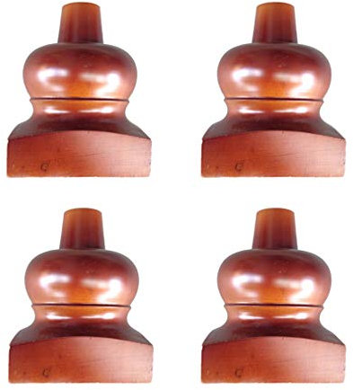YANYUESHOP Set mit 4 Sofafüßen aus massivem Holz mit Rollen, runde Füße, Möbelbeine aus Holz, Kürbisfüße, für Sofa, Couch, Schrank, Bett, Couchtisch (3,9 Zoll/10 cm)