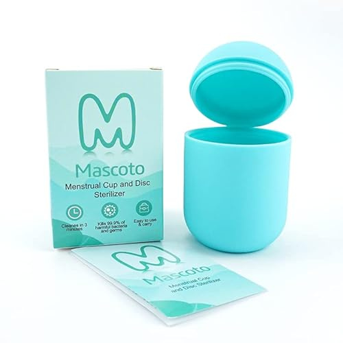 Mascoto ® Sterilizzatore per tazze mestruali e dischi: essere utilizzato come detergente per tazze mestruali portatili e riutilizzabili, custodia per stoccaggio e sterilizzatore a vapore a microonde
