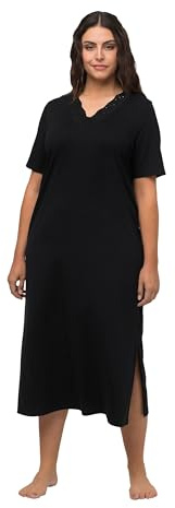 Ulla Popken Nachthemd_804072 Chemise de Nuit, Schwarz, 58+ Femme