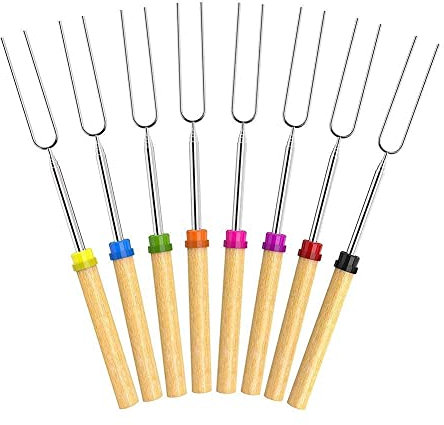 Brochettes de kebab professionnelles, fourchette de barbecue, brochettes de kebab, brochettes métalliques en acier inoxydable, brochettes télescopiques en acier inoxydable, brochettes en bois
