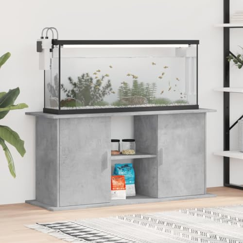 ZEYUAN Aquariumständer Betongrau 121x41x58 cm Holzwerkstoff, Aquarium Unterschrank, Aquarium Schrank, Aquariumschrank, Aquarium Tisch, Aquarium Stands