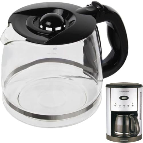UTIZ Kaffeebereiter Glaskanne mit Deckel für Morphy Richards 47070 47073 47075 47076 47077 47078 47079 47080 47082 47083 47084 47092 47093 47093 94 47 cm. 095 162020 Kaffeemaschinen