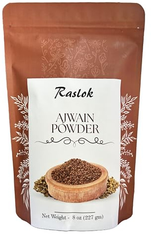 Raslok Ajwain Powder | Carom Seed Powder | Trachyspermum ammi | Ajowan Powder (8.0, Ounces)