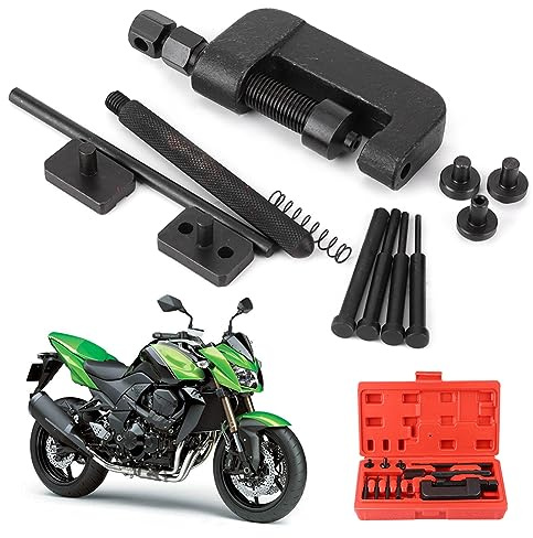 Juego De Rompecadenas De Motocicleta De, 13 Piezas Disyuntor De Cadena De Acero Endurecido Divisor De Corte Remachadora De Eslabones De Leva Herramienta De Remachado Para Cadenas De 420 A 630