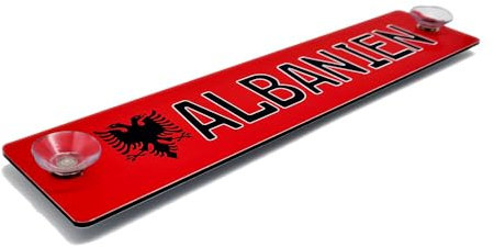 Länderschild - Albanien - Auto - Schild mit der Landesflagge Albanien - Shqipëria