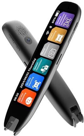 Scan Reader Pen, OCR Digital Reading Pen Text to Speech Device for Dyslexia, Support 142 Language Translator Device Pen Scanner for Study Travel Business (A)