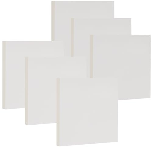 Simpolor Haftnotiz (6 Stück), Super Sticky Notes 7,5x7,5 cm, Selbstklebende Blöcke für Notizen, To-do-Listen und Erinnerungen, einfach zu posten für Zuhause, Büro, Notebook (Weiß-Blanko)