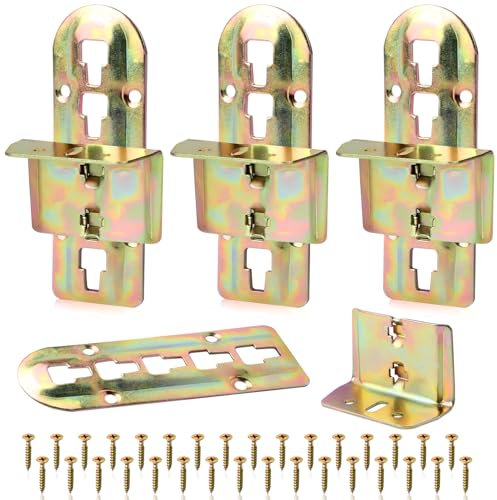 Connettore per Letto Set di 4 Connettore Staffa Connettori per Letti con Viti 140mm per Mobili in Legno Spesso (140mm)