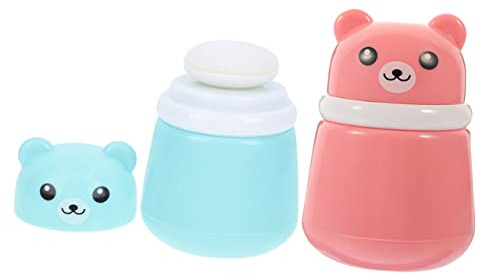 Vaguelly Puderquastenbox Für Babys Und Erwachsene Kunststoff Reise Pulverbehälter Mit Weichem Puff Leichte Anwendung Für Talkumpuder Bei Heißem Sommer