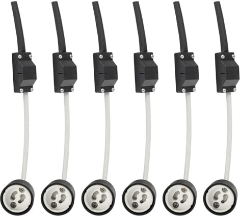 Laroal 6er-Pack GU10-Lampenfassung, 2 A, 250 V, Keramik-Lampensockel, Anschluss mit Klemmenkastenfassung für GU10-Glühbirnen