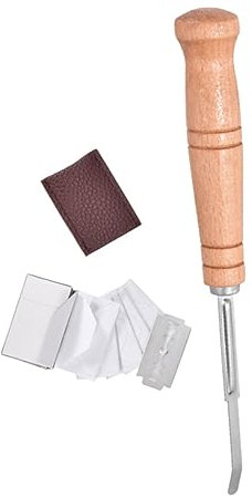 POPETPOP Set Lame Per Taglio e Incisione Pane Manico in Legno, Lama in Acciaio Resistente Per Segnare e Modellare Impasto, Strumento Per Pane Fatto in Casa Sicuro e Durevole