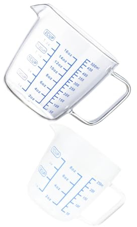 POPETPOP Taza Medidora De Vidrio 250ml y 500ml Taza Graduada Para Cocinar y Hornear Resistente Al Calor Adecuado Para Ingredientes Casa Set De 2 Piezas