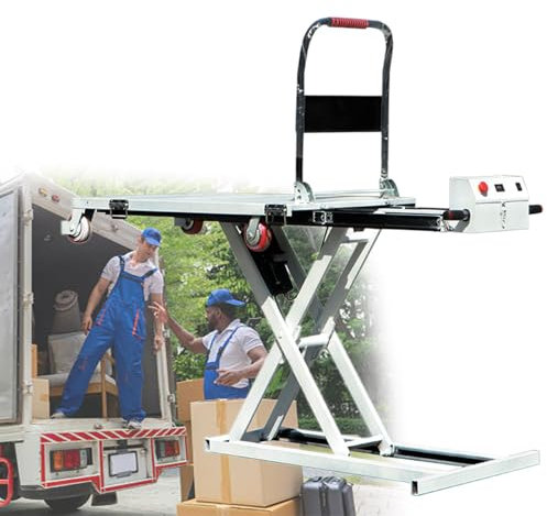 GESAIDES Carro Elevador Hidráulico, Capacidad de 270 kg, Altura de Elevación de 102 cm, Tijera Simple, con 4 Ruedas y Protección contra Sobrecarga, para Manipulación y Transporte de Materiales