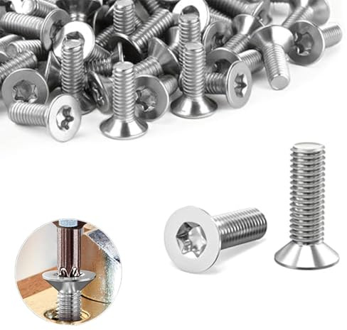 50 Stück Senkkopfschrauben M5 x 16 mm, Maschinenschrauben, Flachkopfschrauben, M5 Edelstahl A2 V2A mit Innensechsrun, Torx-Antrieb Senkkopfschrauben, für Maschinen, Geräte und Möbel