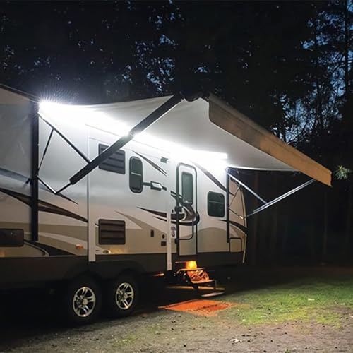Markisenleuchten, 12 V, weiß, für Wohnmobil, Außenüberdachung, wasserdicht, 120 LEDs, LED-Streifen, Outdoor, Anhänger, LKW, Van, Wohnwagen, Beleuchtung
