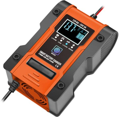 Anneome Caricabatteria Completamente Automatico Per Auto e Con Fasi Carica Per Batteri Protezione Da Sovraccarico Materiale Resistente