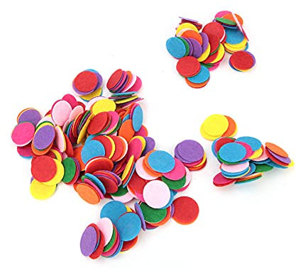 Fictory Cuscinetti rotondi in feltro, 4 cm, 200 pezzi, decorazione fai da te per feste e matrimoni, facili da spargere