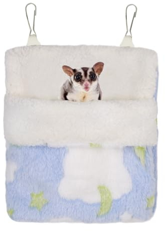 MiOYOOW Hamster Schlafsack, Warmer Plüsch Kleintiere Hängematte, Meerschweinchen Schlaf Sack Cage Nest Bett, Hängendes Nest für Frettchen, Ratten, Igel
