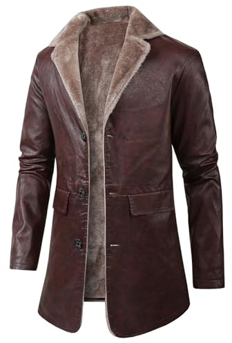 Manteau Homme Hiver Long Blouson Grand Froid Caban Très Veste Longue Noir Manteaux Court Cuir Mi Parka Redingote Blazer Chic Et Elegant Habillé Chaude 3/4 De Costume Chaud en Laine Vestes Trench Coat