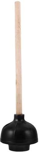 FELTECHELECTR Sturalavandino per WC con Doppia Ventosa in Gomma Naturale Manico Ergonomico in Legno Forte Aspirazione per Uso Domestico Pulizia Efficiente di Lavandini Docce e Scarichi Intasati