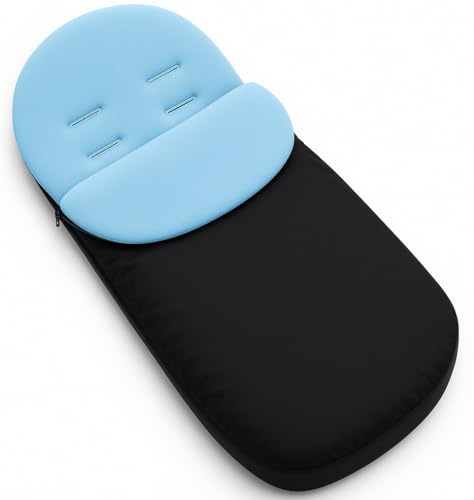 Babymam Universal Baby Footmuff for Pushchair & Stroller – Warm Fleece Lining, Water-Resistant, 2-in-1 Cosy Toes, (Light Blue)