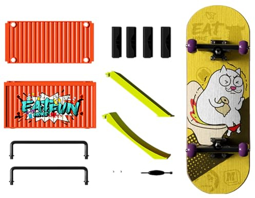 Generico Finger Boards - Finger Skateboard | Fingers Mini Skateboard Rampa para teclado con almohadillas para plantilla de almacenamiento creativo