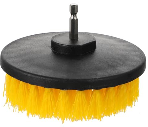 Vaguelly Brosse de Nettoyage Électrique Solide Poils Moyens pour Perceuse, Tête de Brosse de Rechange en Abs et Acier Inoxydable, pour Sols et Plinthes la Maison