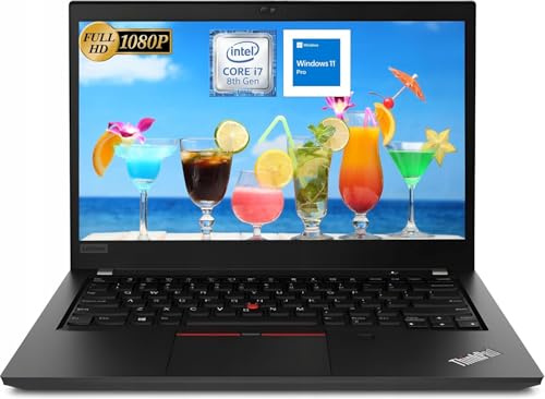 Lenovo Thinkpad T490 Laptop Computer i7, 14 FHD(1920x1080), Intel Core i7-8665U, 16GB RAM, 256GB SSD, Webcam, US QWERTY Keyboard, Windows 11 Pro (Renewed)