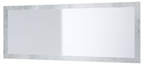 Vladon Miroir Lima, Miroir Mural avec Cadre de Style Moderne, Blanc Haute Brillance (139 x 55 cm)