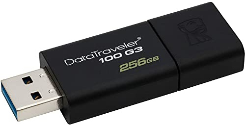 Kingston DataTraveler 100 G3-DT100G3/256GB USB 3.0, PenDrive, 256 GB, 1 Pezzo, Nero
