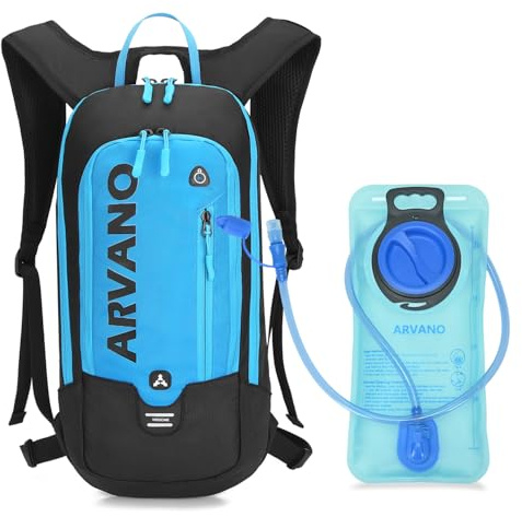 Arvano Fahrradrucksack Trinkrucksack 6L Klein Rucksack mit Trinkblase 2L, Ultraleicht Bike Rucksack Skirucksack für Damen Herren Wandern MTB Snowboard