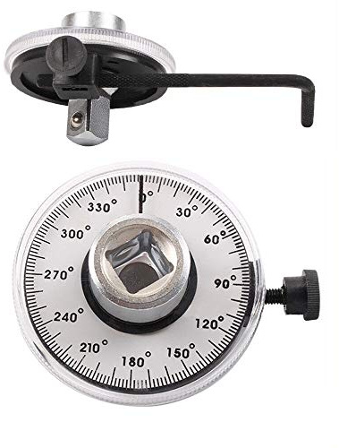 Senris Winkelmessgerät 12,5 mm Drehmoment-Winkelmessgerät mit Schraubenschlüssel männlich und weiblich, Vierkantantantriebsmesser, Auto Garage Werkzeug