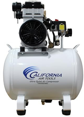California Air Tools 10020CHAD 2.0 HP Ultra Quiet, Oil-Free Air Compressor, 10 Gallon Tank Capacity, 70 dB Noise Level, Electric, Portable, with Automatic Drain Valve