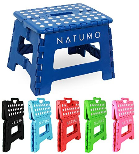 NATUMO® Tritthocker Kinder, Klapphocker faltbar, Leichter und Rutschfester Kinder Hocker Bad & Toilette, Klapptritt für Badezimmer, Küche und Garten, 22cm (Royalblau)