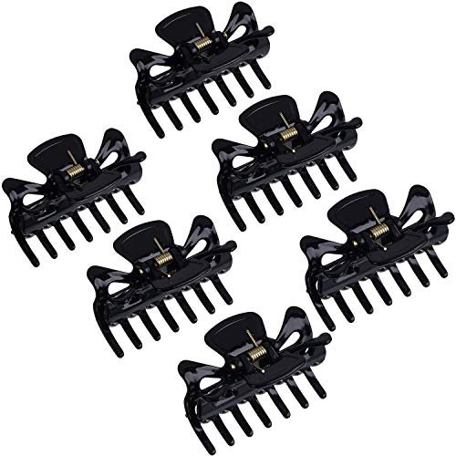 Lot de 6 pinces à cheveux en plastique pour femme (noir et marron)