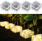 MEDOYOH 4er-Set Warmweiß Licht Solar Glas Pflastersteine Außenleuchte, 7x7x5cm On/Off Lichtsensor Wegbeleuchtung Wasserdicht Bodenstrahler Solar für Patio Garten Hof Weg Terrasse